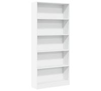 KUPTYERFG Bibliothèque blanche - 80 x 24 x 176 cm - Étagère debout en bois - Étagère haute avec compartiments ouverts pour salon, chambre à coucher et bureau - Étagère de rangement étroite