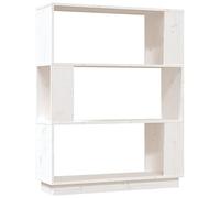 KUPTYERFG Bibliothèque blanche 80 x 25 x 101 cm, étagère sur pied en pin massif pour salon, couloir et bureau, étagère ouverte en bois et séparateur de pièce, sans paroi arrière