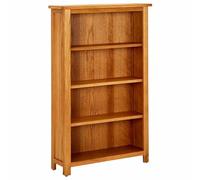 KUPTYERFG Bibliothèque en bois à 4 compartiments - En chêne massif - 70 x 22 x 110 cm - Étagère en bois rustique - Étagère étroite et vitrine sur pied pour bureau et salon