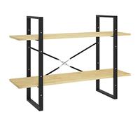 KUPTYERFG Bibliothèque en pin massif, 2 étagères, 100 x 30 x 70 cm, design industriel, étagère en bois pour salon, bureau, style loft, étagère de rangement stable, structure en métal non traité