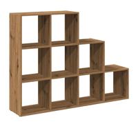 KUPTYERFG Bibliothèque séparateur de pièce en bois avec 9 compartiments en forme de cube, étagère sur pied pour salon et bureau, matériau en bois de chêne artisanal, 137,5 x 29 x 103,5 cm