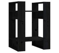 KUPTYERFG Bibliothèque - Séparateur de pièce - Noir - 41 x 35 x 57 cm - Étagère sur pied en pin massif - Petite étagère en bois pour salon, couloir et bureau - Étagère ouverte avec compartiments