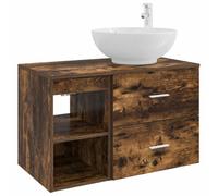 KUPTYERFG Ensemble de meubles de salle de bain 2 pièces suspendus aspect | Le lavabo mural et l'armoire d'appoint offrent un espace de rangement flexible pour votre salle de bain avec perceuse.