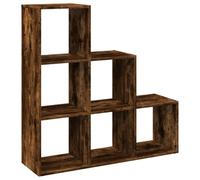 KUPTYERFG Étagère de séparation de pièce avec 6 compartiments, étagère en bois pour salon et bureau, étagère d'escalier, cube organiseur, chêne fumé, 99 x 29 x 99 cm