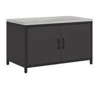 KUPTYERFG HATTEM Rangement de cuisine en acier Noir 90 x 50 x 53 cm | Armoire robuste en acier avec 2 portes pour cuisine de jardin, terrasse et extérieur. Unité de rangement peu encombrante.