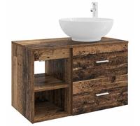 KUPTYERFG Lot de 2 meubles de salle de bain - Montage mural - En bois | Armoire suspendue peu encombrante avec tiroir et étagères pour la salle de bain avec perceuse pour un montage flexible du