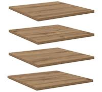 KUPTYERFG Lot de 4 étagères murales carrées pour livres et décoration - Marron - 40 x 40 x 1,5 cm - En bois - Pour salon, bureau et couloir