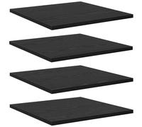 KUPTYERFG Lot de 4 étagères noires - 40 x 40 x 1,5 cm - Étagère carrée en bois pour étagère murale - Étagère moderne pour salon, couloir et bureau