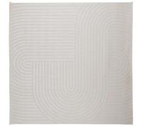 KUPTYERFG Palmeras Tapis lavable Crème 200 x 200 cm | Tapis de salon carré doux avec dessous antidérapant. Idéal pour les chambres et les balcons couverts.