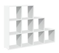 KUPTYERFG Séparateur de pièce - Bibliothèque blanche - 137,5 x 29 x 103,5 cm - Étagère étagée avec 9 compartiments en bois - Cube sur pied - Pour salon, bureau, escalier
