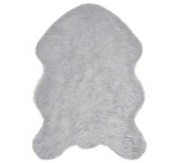 KUPTYERFG Tapis en fourrure synthétique gris 60 x 90 cm Imitation peau de | Aspect fourrure moelleuse en polyester pour salon et chambre à coucher, tapis chauffant pour fauteuil, canapé ou lit.