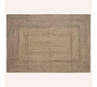 KUPTYERFG Tapis en jute tissé à la main Noir naturel 160 x 230 cm | Chemin de table fait main en fibre naturelle pour salon et table à manger. Design durable avec un look moderne.