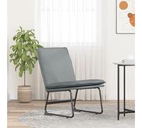 KUREOVDG Fauteuil lounge gris clair 52 x 75 x 76 cm en tissu | Dossier incliné rembourré, assise profonde, structure en métal, pieds antidérapants en forme de O, instructions de montage