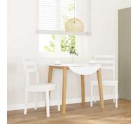KUREOVDG Lot de 2 chaises de salle à manger blanches en hévéa massif avec dossier ergonomique, design intemporel pour le confort et le maintien, idéales pour la salle à manger et le salon