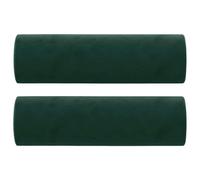 KUREOVDG Lot de 2 coussins cylindriques en velours avec housses amovibles et fermeture éclair - Pour canapé et décoration - Vert foncé - Diamètre : 15 x 50 cm