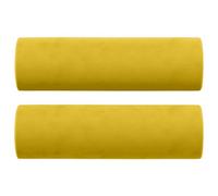 KUREOVDG Lot de 2 coussins décoratifs en velours - Jaune - Diamètre : 15 x 50 cm - Avec fermeture éclair - Housses amovibles - Coussins cylindriques doux pour canapé et lit