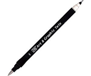 Kuretake Feutre aquarelle - Ton gris - N° 800 - Double pointe - ZIG