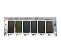 Kuretake GANSAI TAMBI (Graphite colors) Set de aquarelle peinture, Lot de 6 couleurs, pour les artistes professionnels, Non toxique, fabriqué au Japon
