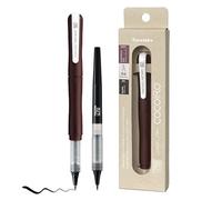 Kuretake ZIG Letter Pen COCOIRO Body with Black Ink Refill - Flexible Extra Fine Brush Tip - Refillable Brush Pen for Calligraphy, Hand Lettering, Illustration - Made in Japan (BORDEAUX RED, Black)