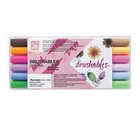 Kuretake ZIG Memory System Brushables Lot de 6 feutres double pointe (deux tons) coloré, MS-7700/6VBR