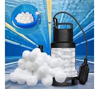 kurkur Balle filtrante blanche de 1,5 kg pour piscine - Boules de coton en fibre d'eau légère et haute résistance - Outils de nettoyage de piscine (1,5 kg)