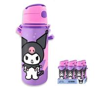 KIDS EUROSWAN Gourde aluminium Hello Kitty Kuromi 600 ml sans BPA avec poignée et fermeture à clic