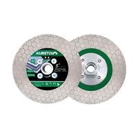 KURSTOL Disque Diamant Carrelage 125mm - 2 piè Lame de scie Diamantée Double Usage, Lame de Meuleuse D'ange, Filetage M14 pour Couper et Meuler les Carreaux de Céramique, Porcelaine, Granit, Marbre