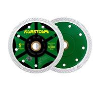 KURSTOL Disque Diamant pour Carrelage - 2 x 125mm Disques à Tronçonner Diamantés Ultra Fin pour Porcelaine, carrelage, céramique, marbre, granit, avec 22.23-15.875mm Alésage