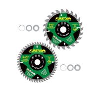 KURSTOL Lame Scie Circulaire Bois 140 x 20mm - 2 pièces 24T&48 dents Disques Carbure pour Bois, Plastique, Contreplaqué, Panneaux de Particules, Panneaux Multicouches