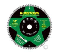 KURSTOL Lame Scie Circulaire Bois - 255 x 25,4mm 80T Disques Carbure pour Bois, Plastique, Contreplaqué, Panneaux de particules, Panneaux multicouches