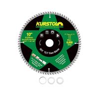 KURSTOL Lame Scie Circulaire Bois 255 x 30mm - 80 dents Disques Carbure pour Bois, Plastique, Contreplaqué, Panneaux de Particules, Panneaux Multicouches