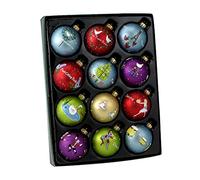 Kurt Adler Douze Jours de Boule de Noël Ornement, 65 mm, Lot de 12