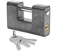 Kurtzy Cadenas Exterieur Ultra Robuste avec 4 Clés - Gros Cadenas Monobloc en Acier Solide Trempé - Manille de 12mm d’Épaisseur - Protège Portes de Garages, Containers, Barrières et Entrepôts