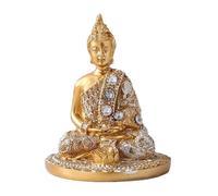 Kustimantu Statuette de Bouddha pour intérieur, petit brûleur d'encens en résine artisanale | Décoration d'intérieur assise pour méditation, yoga, salon, thé, fenêtre, cuisine, chambre, entrée