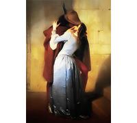 KUSTOM ART Poster mural décoratif Reproduction du baiser alpin peint par Francesco Hayez en 1859 Impression artistique sur papier couché 40 x 30 cm sans cadre