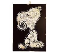 KUSTOM ART Tableau style vintage série bandes dessinées personnages dessins animés Snoopy impression sur bois 18 x 25 cm.