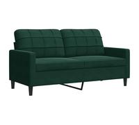 KUTYWEXFM Canapé 2 places en velours vert foncé - Largeur d'assise : 140 cm | Canapé rembourré compact avec housse douce et rembourrage en mousse épaisse pour salon et chambre à coucher.