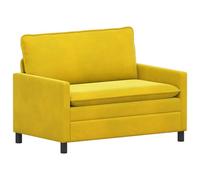 KUTYWEXFM Canapé 2 places rembourré en velours jaune avec cadre en métal | Canapé double compact jaune pour le salon et la chambre à coucher, housse en velours doux combiné avec un cadre solide.