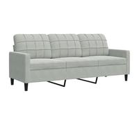 KUTYWEXFM Canapé 3 places gris clair 180 cm canapé avec housse en velours | Canapé rembourré moderne avec housse en velours doux et cadre en métal solide pour salon et bureau, accoudoirs inclus.