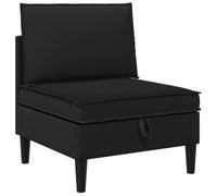 KUTYWEXFM Canapé central avec espace de rangement en velours noir 70 x 70 x | Fauteuil simple compact avec compartiment inférieur caché pour les coussins et les couvertures dans le salon ou la chambre à