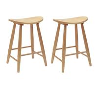 KUTYWEXFM Lot de 2 chaises de salle à manger en bois massif en caoutchouc | Élégantes chaises de cuisine en bois d'hévéa avec pieds coniques pour salle à manger, bistro et table de bar