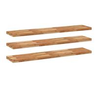 KUTYWEXFM Lot de 3 étagères murales flottantes en bois d'acacia massif 140 x 30 x 4 cm