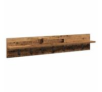 KUTYWEXFM Porte-manteau mural en bois vieilli - 100 x 10,5 x 18 cm