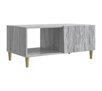 KUTYWEXFM Table basse grise 90 x 50 x 40 cm en bois | Table d'appoint solide grise pour salon et chambre à coucher avec compartiment et porte en bois avec pieds en bois.