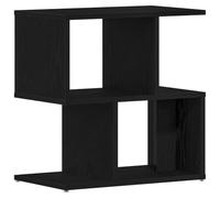 KUTYWEXFM Table de chevet aspect chêne noir, 50 x 30 x 51,5 cm, matériau en | Armoire d'appoint compacte de style rustique avec beaucoup d'espace de rangement pour la chambre à coucher