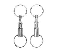 Kuuleyn 2 pièces Double Porte-clés à dégagement Rapide détachable Double Anneau Fendu Porte-clés pour accrocher la Ceinture de e Maison