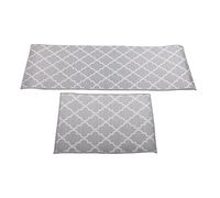 Kuuleyn 2 pièces Tapis de Cuisine Tapis de Sol 40x60cm 40x120cm Gris Clair | tissée en polyester|absorption des graisses et des liquides |pour l'aménagement de la zone de cuisson