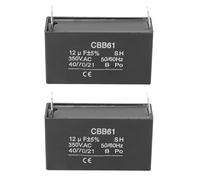 Kuuleyn 2pcs CBB61 Condensateur, Générateur d'essence Démarrage Condensateur de Moteur de Climatisation, 2Pcs Générateur Condensateur Essence Démarrage 12UF Moteur de Ventilateur