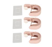 Kuuleyn 3 pièces porte-balai auto-adhésif empêchant le glissement pinces de vadrouille à montage mural polyvalentes pour la maison salle de bains cuisine jardin garage (Rose)