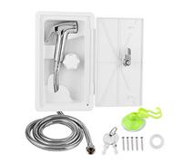 Kuuleyn Boîte De Douche Extérieure pour VR,Douche Van Aménagé,Kit De Boîte De Douche Extérieure Abs Interrupteur Froid Chaud avec 2 Clés Kit pour Caravane De Camping-Car De Bateau Marin - Blanc